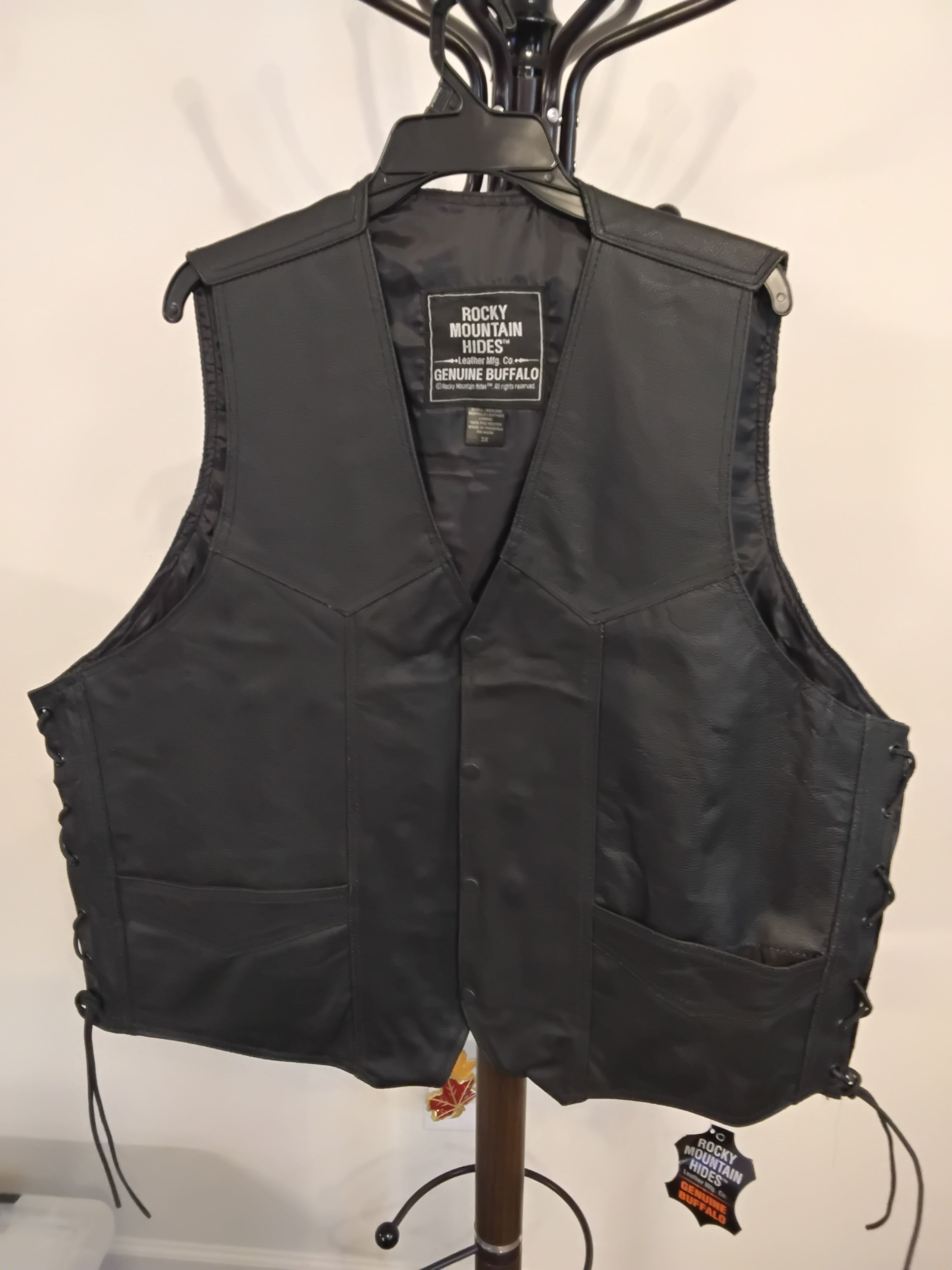 Rocky Mountain Rides Buffalo Leather Vest