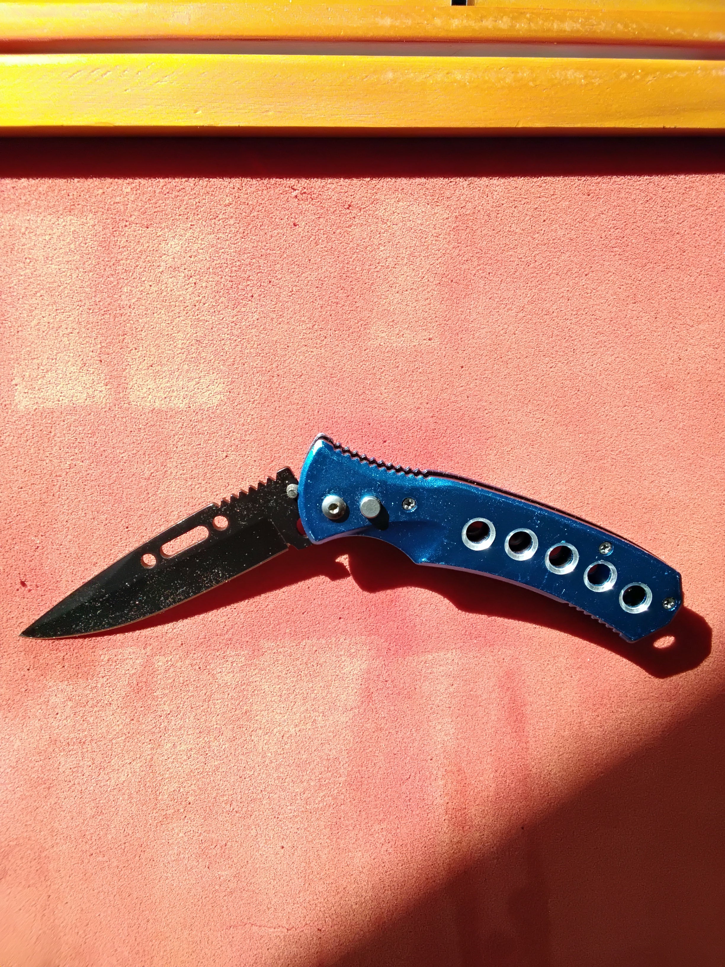 Blue Handle Folding Knife