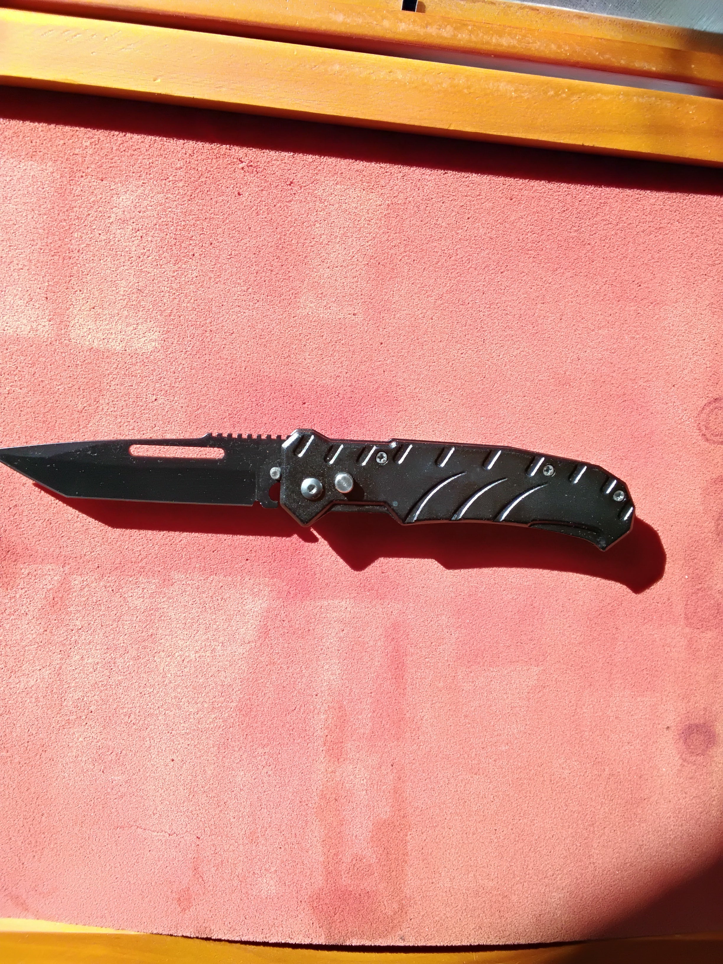 Black Handle Folding Knife